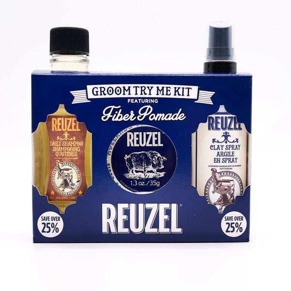 Reuzel Assorted Full Size Starter Kits with Free Bag: fiber, clay