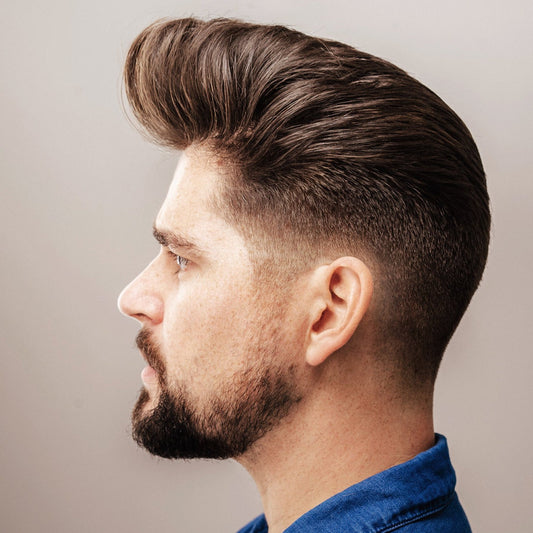 Man with a pompadour hairstyle