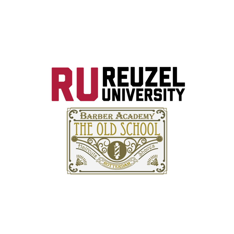 Reuzel University and The Old School Barber Academy logos