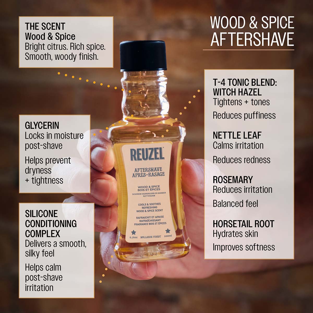 Wood & Spice Aftershave Men's Soothing Aftershave – Reuzel