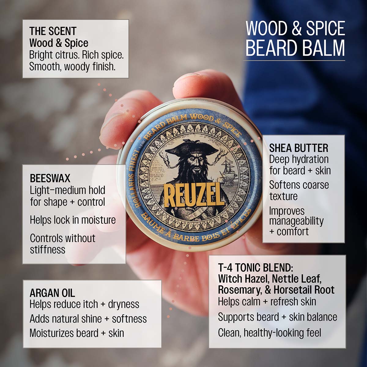 Beard Balm Wood & Spice | Conditioning Beard Balm | Beard Care
