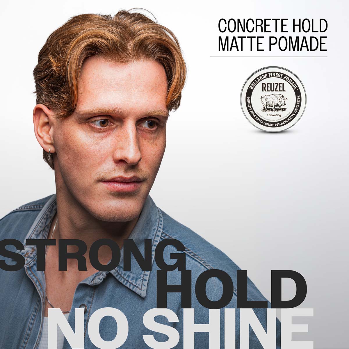 Reuzel concrete hold matte pomade strong hold no shine