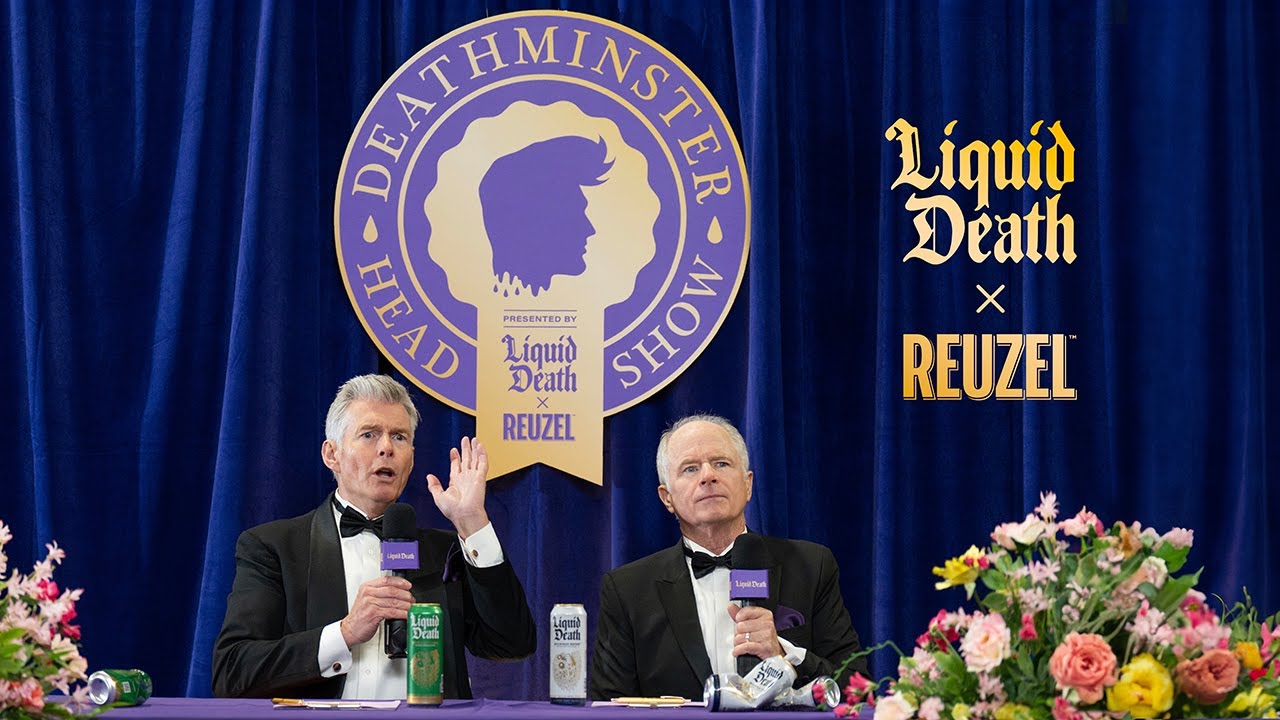 Load video: Liquid Death x Reuzel: Deathminster Head Show