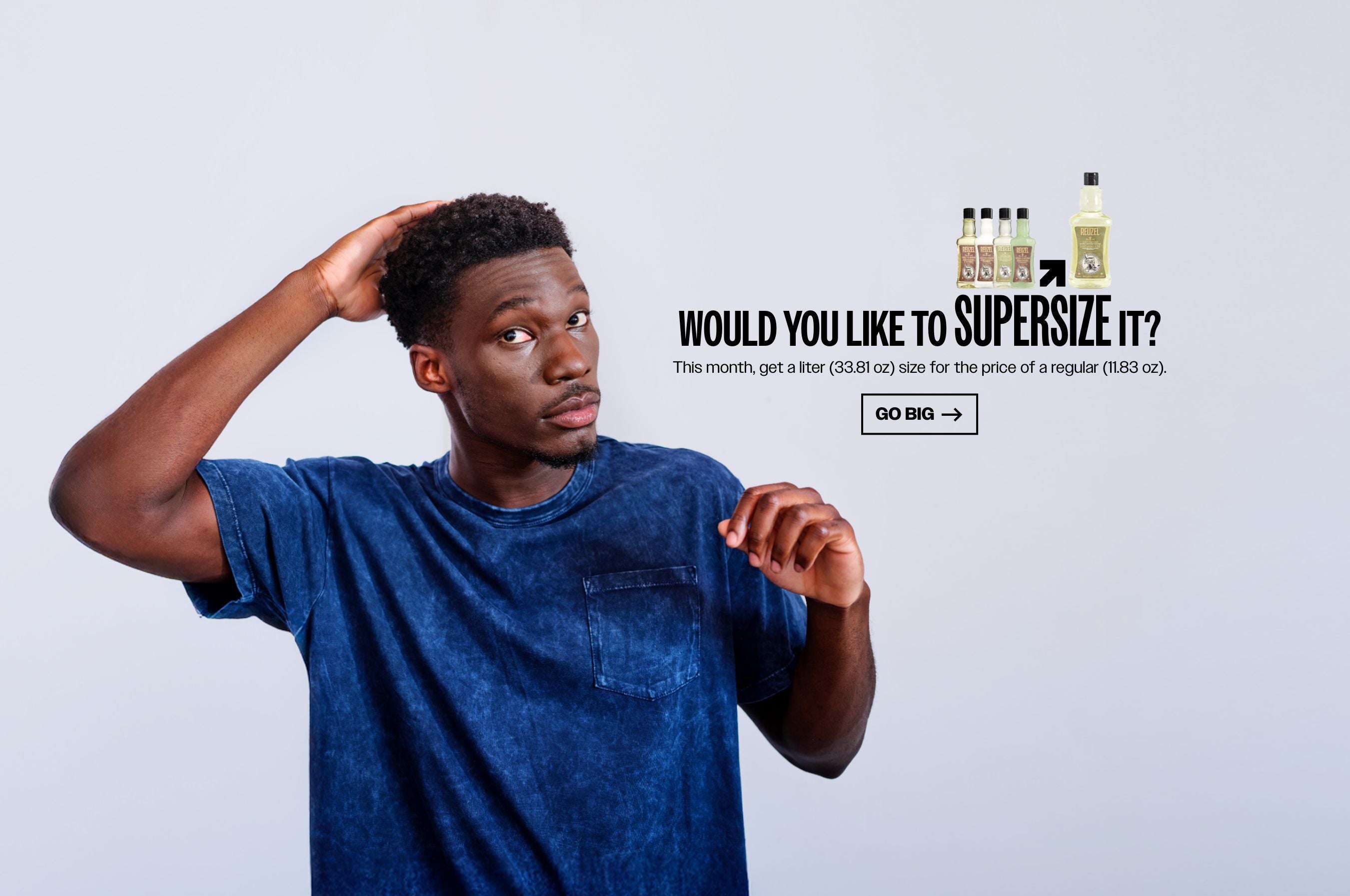 Supersize it! This month get a liter (33.81 oz) size for the price of a regular (11.38 oz). Shop Daily Shampoo, Daily Conditioner, Scrub Shampoo, and 3 in 1 Tea Tree Shampoo, Conditioner, & Body Wash.