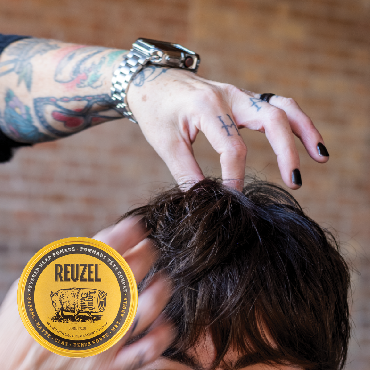 REUZEL x Liquid Death Severed Head Clay Pomade