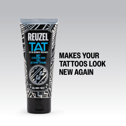 REUZEL TAT Buff Exfoliating Wash makes your tattoos look new again