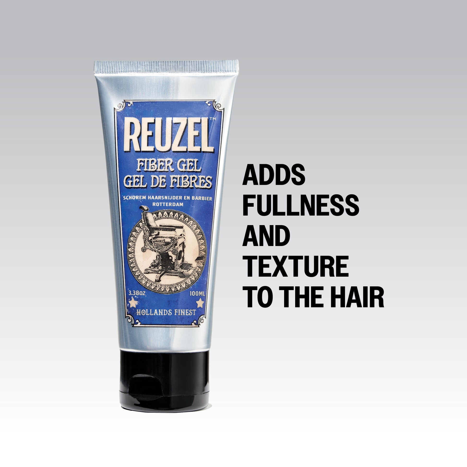 REUZEL Fiber Gel adds fullness and texture to the hair