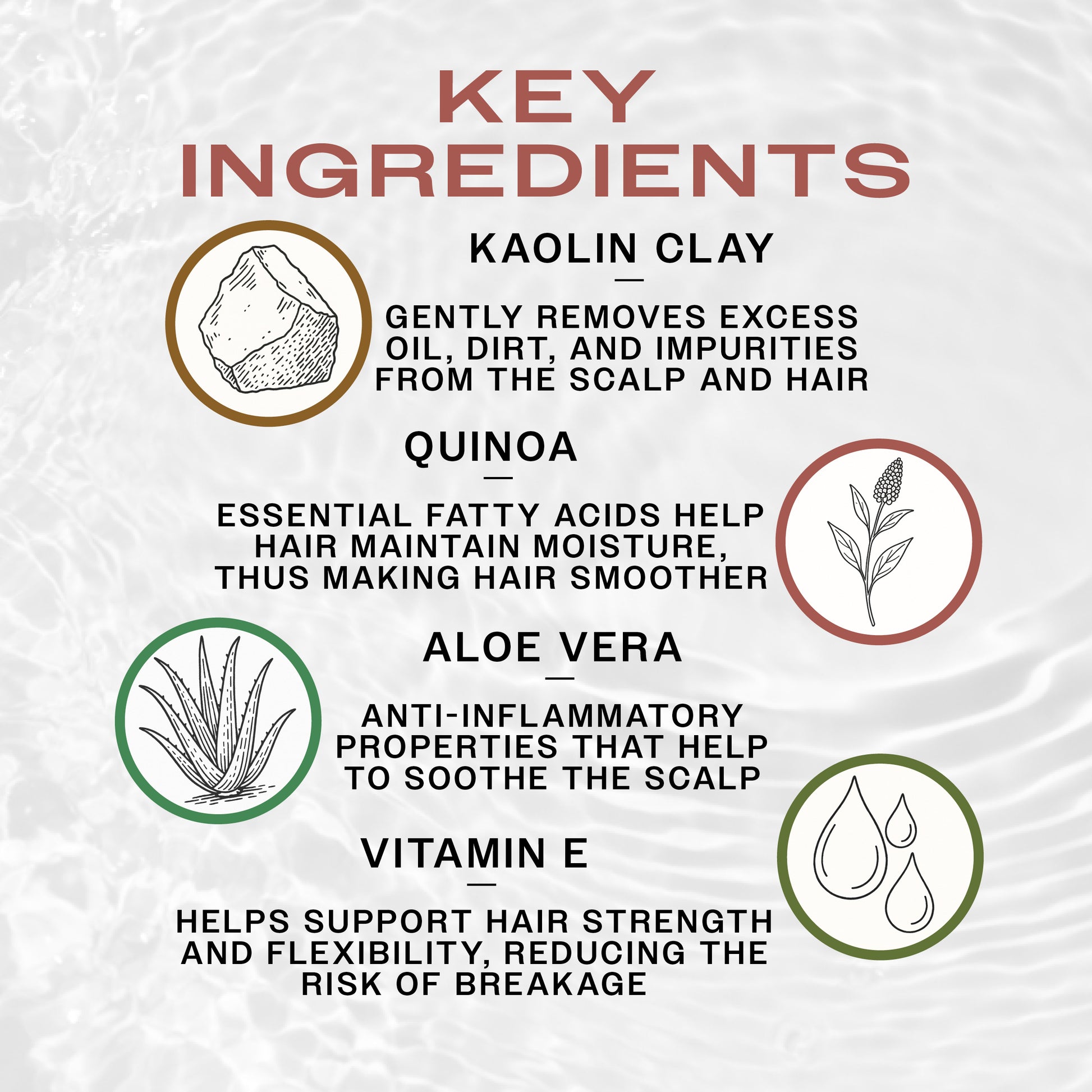 Key Ingredients of REUZEL Clay Matte Pomade. Kaolin Clay removes excess oil, Quinoa smoothens hair, Aloe Vera soothes the scalp, Vitamin E reduces breakage