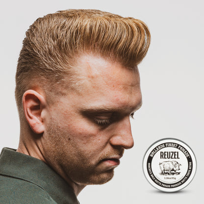 Man with Blonde Hair Styled with REUZEL Concrete Hold Pomade