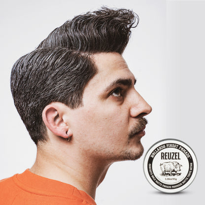 Man with Brown Hair Styled with REUZEL Concrete Hold Matte Pomade