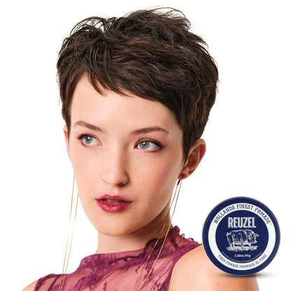Woman With Brown Hair Styled with REUZEL Fiber Pomade