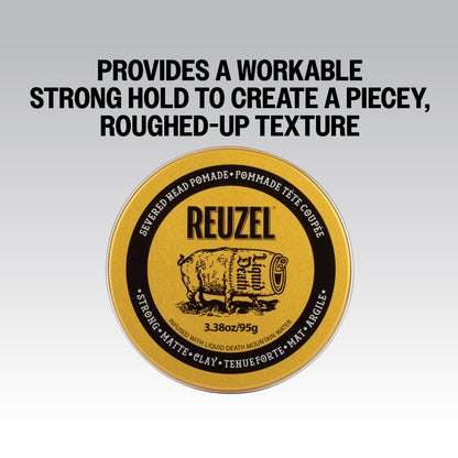 Provides A Workable Strong Hold to Create a Piecey, Roughed - up Texture. REUZEL Severed Head Strong Hold Matte Pomade
