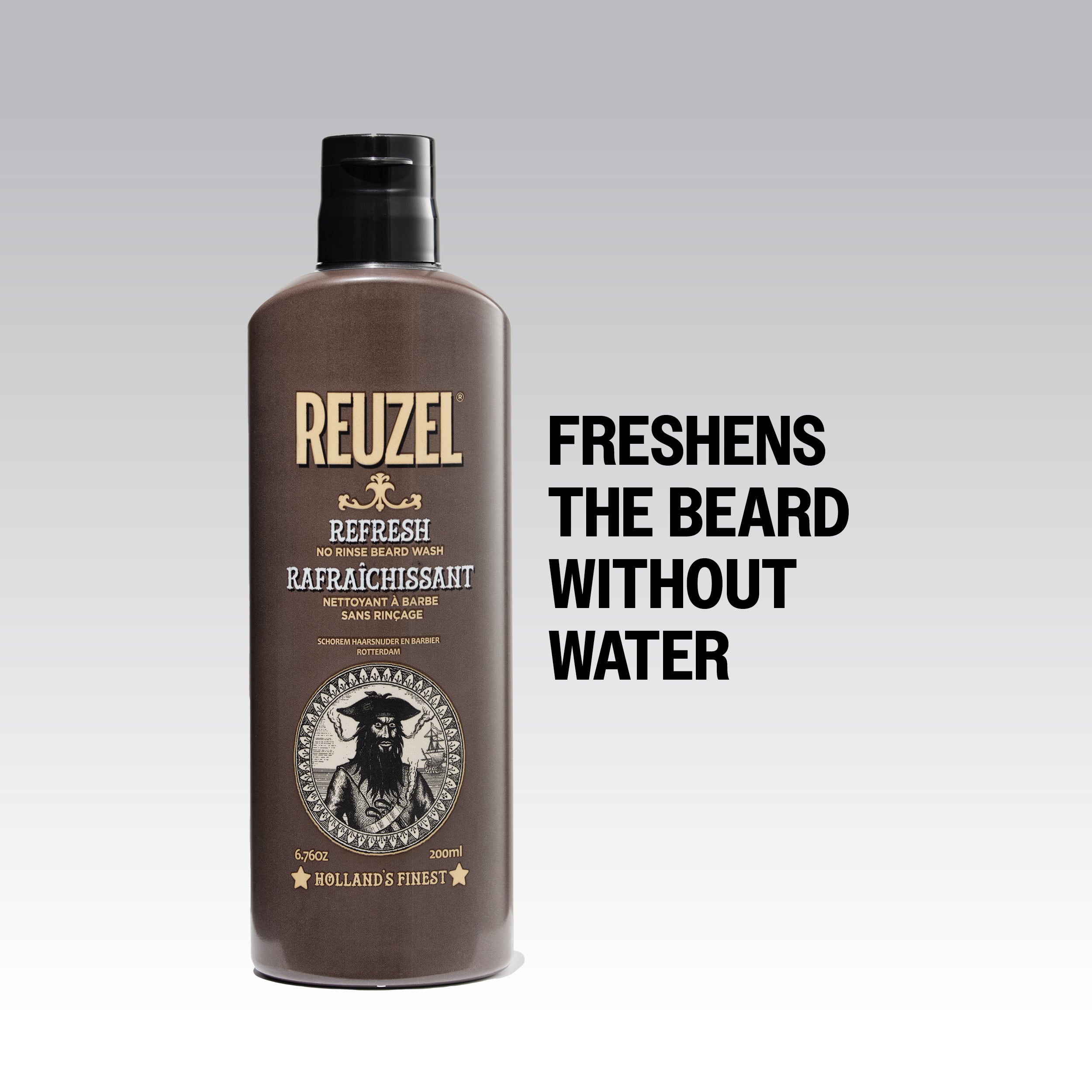 REFRESH Men's No Rinse Beard Wash | Beard Grooming | Reuzel