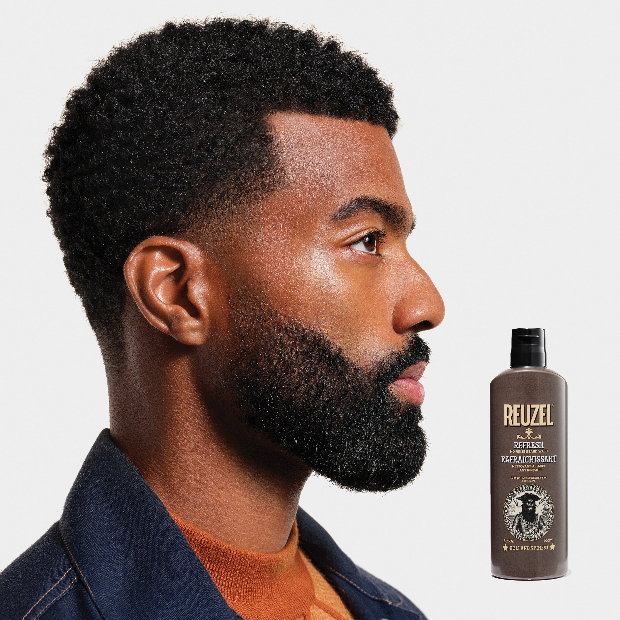 REFRESH Men's No Rinse Beard Wash | Beard Grooming | Reuzel