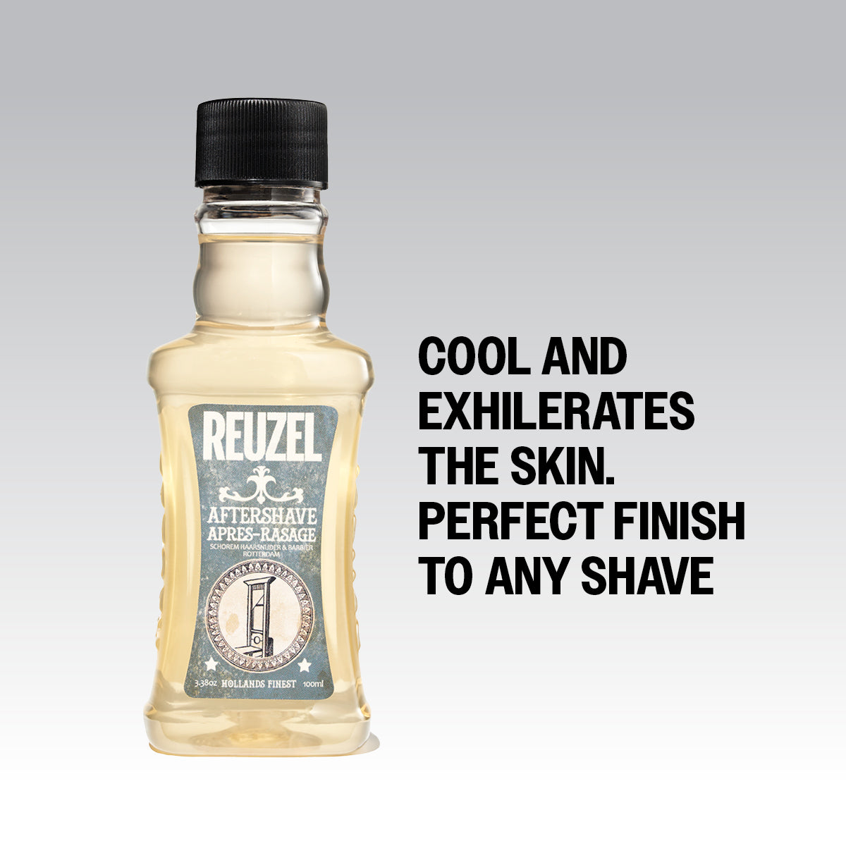Cool and exhilarates the skin. Perfect finish to any shave  