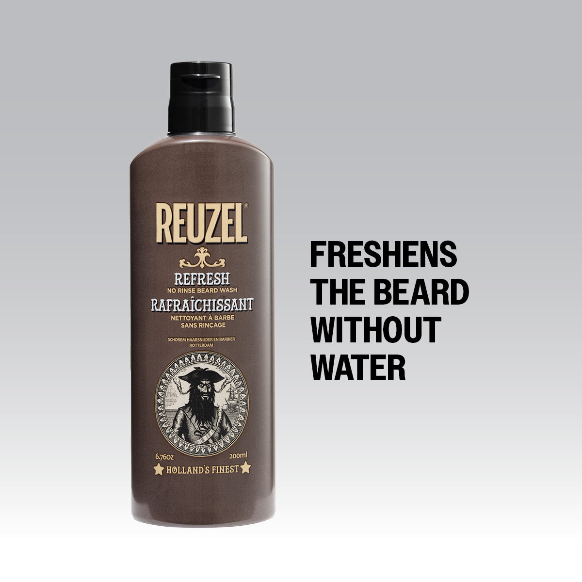 Freshens the beard without water 