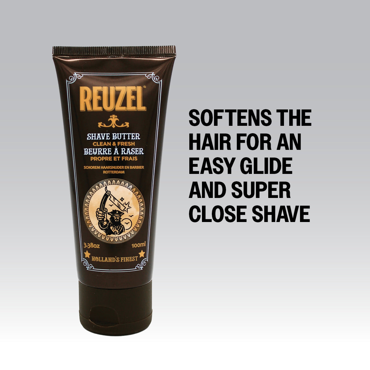 Softens the hair for an easy glide and super close shave