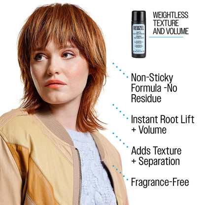 Weightless texture and volume non-sticky formula -no residue instant root lift and volume adds texture and separation fragrance free