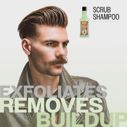Reuzel scrub shampoo exfoliates removes buildup