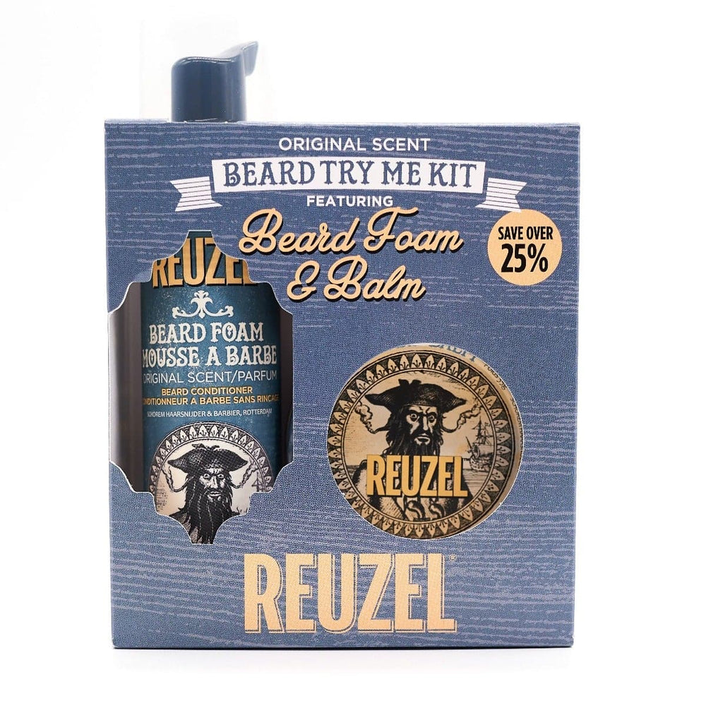 Reuzel Try Me Beard Kit Contains 1 Beard Balm (1.3oz/35g) & 1 Beard Foam (2.36oz/70ml) 